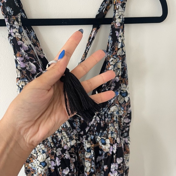 Free PeopleTwist Back Floral Boho Mini Dress Medium - Picture 6 of 7